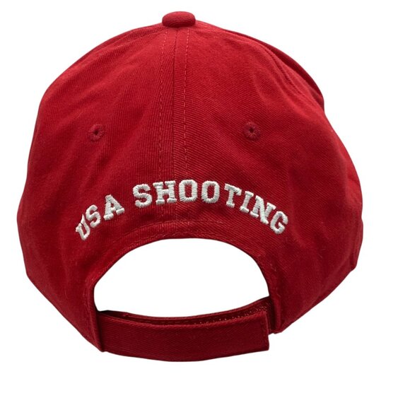 USA Shooting Embroidered Baseball Cap Adjustable Strap Red NWOT NEW - Picture 2 of 5